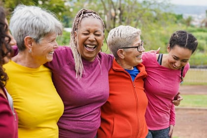 Group of elder friends outside