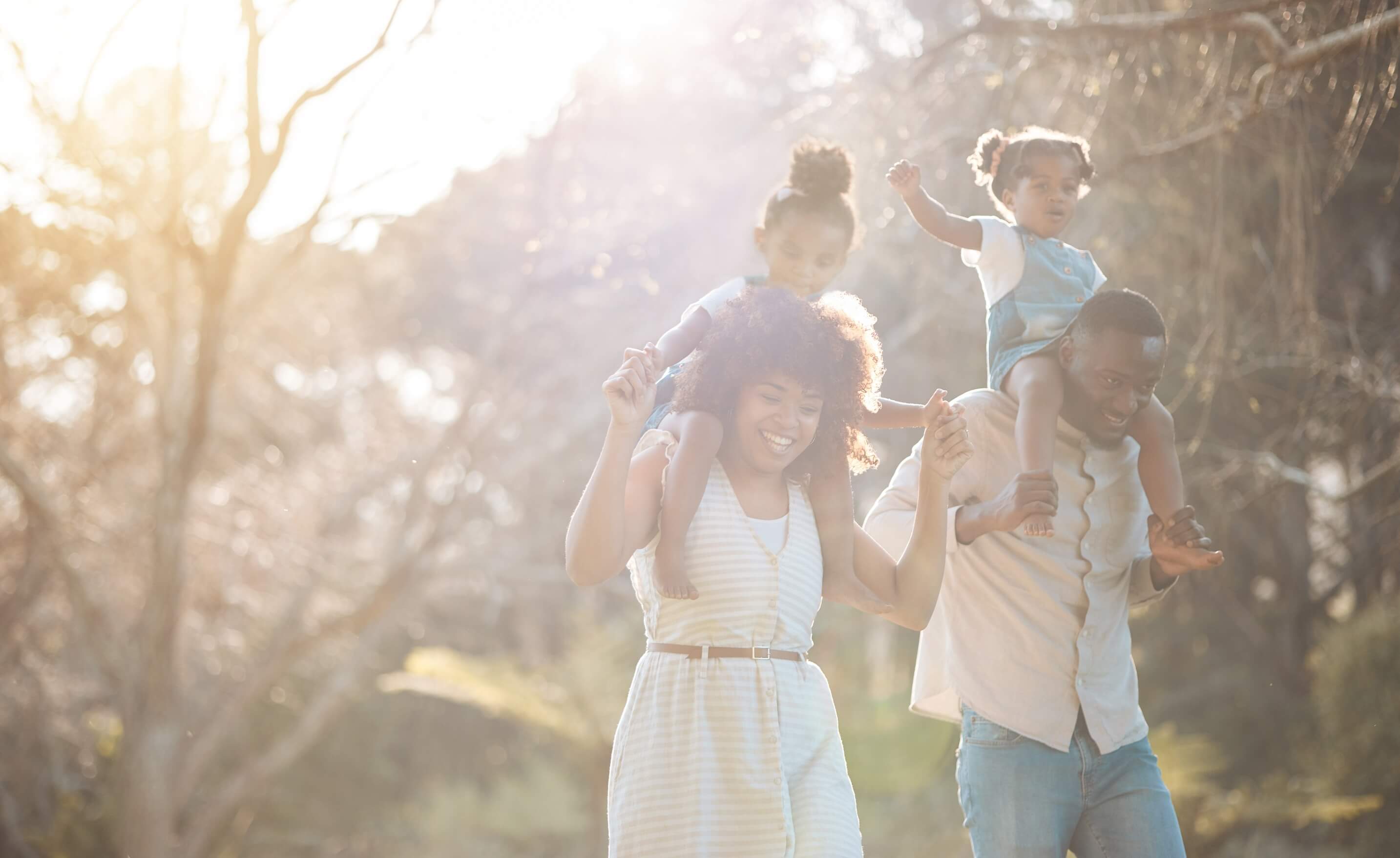 parents with children in the park 