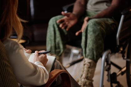 Patient talking to a doctor