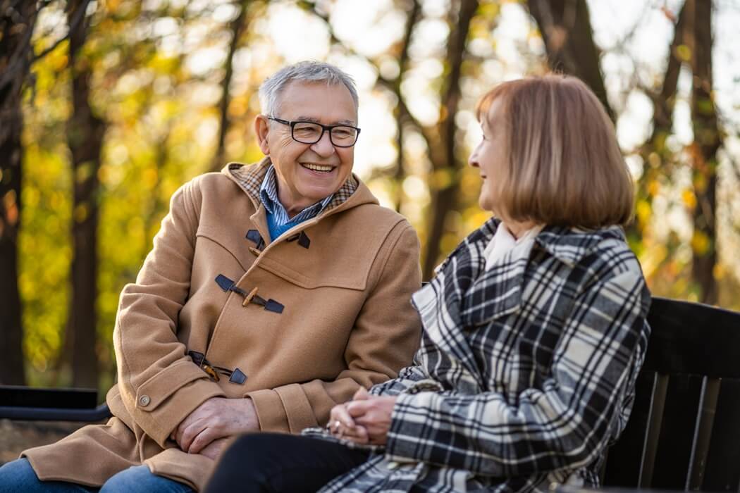 senior couple in park